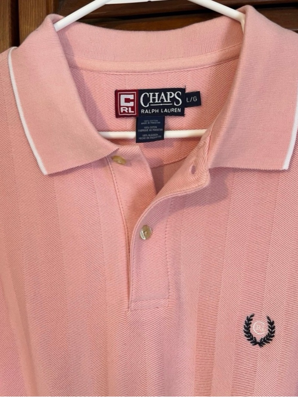 Chaps Ralph Lauren Light Pink Polo with Embroidered Crest